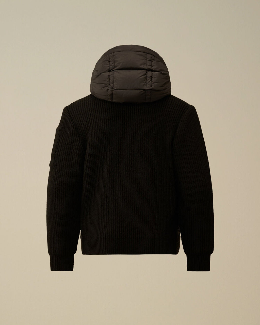 Nylon Mixed Hooded Down Jacket