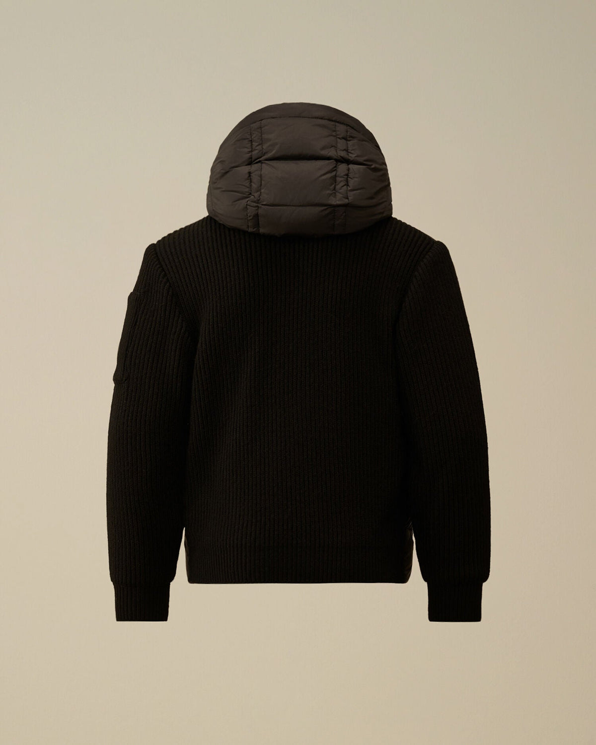 Nylon Mixed Hooded Down Jacket