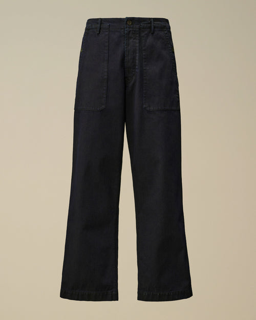 3/4 Plated Denim Loose Pants
