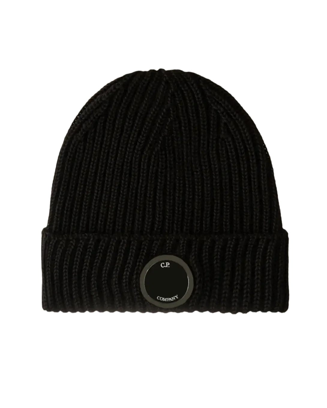 C.P. COMPANY - Bonnet Merino Wool Lens Beanie Noir