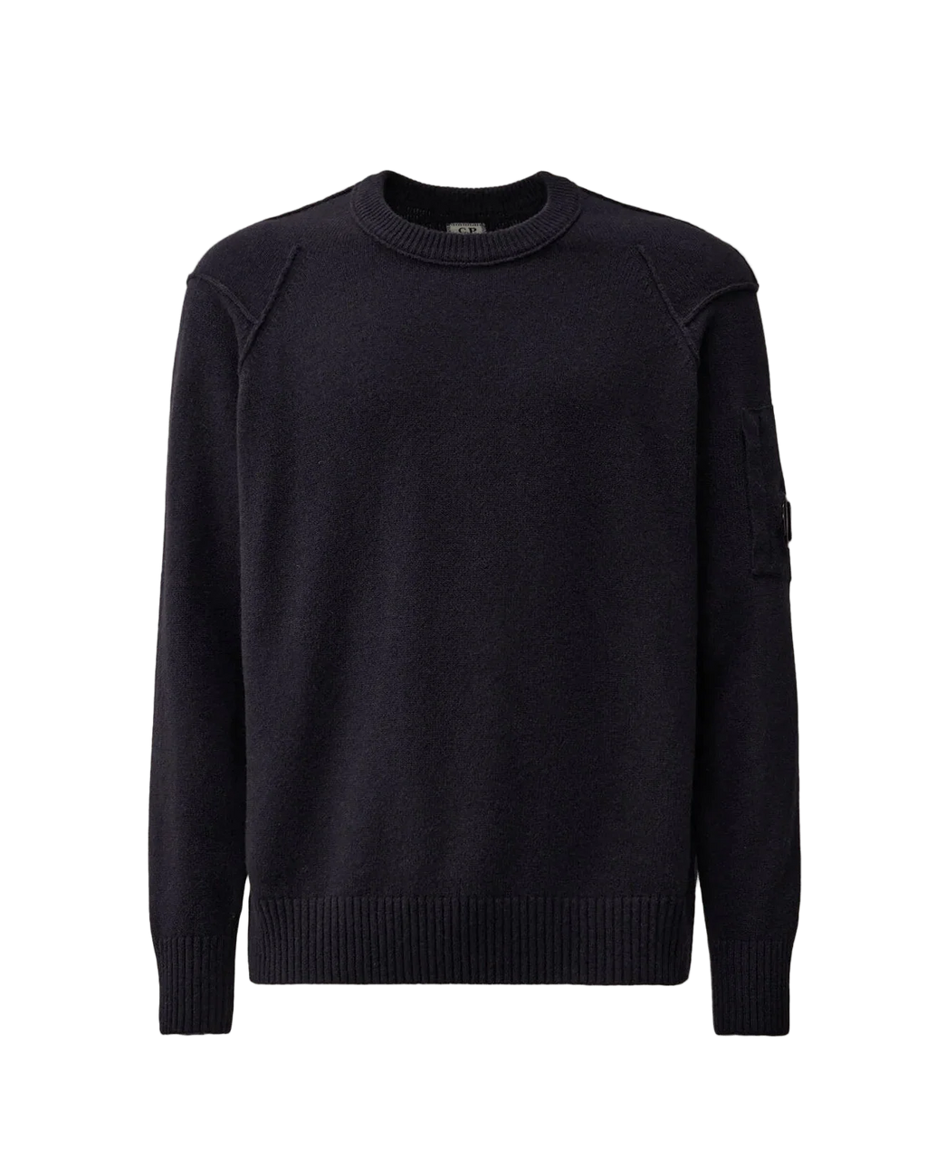 C.P. COMPANY - Lambswool GRS Crewneck Lens Sweater Total Eclipse