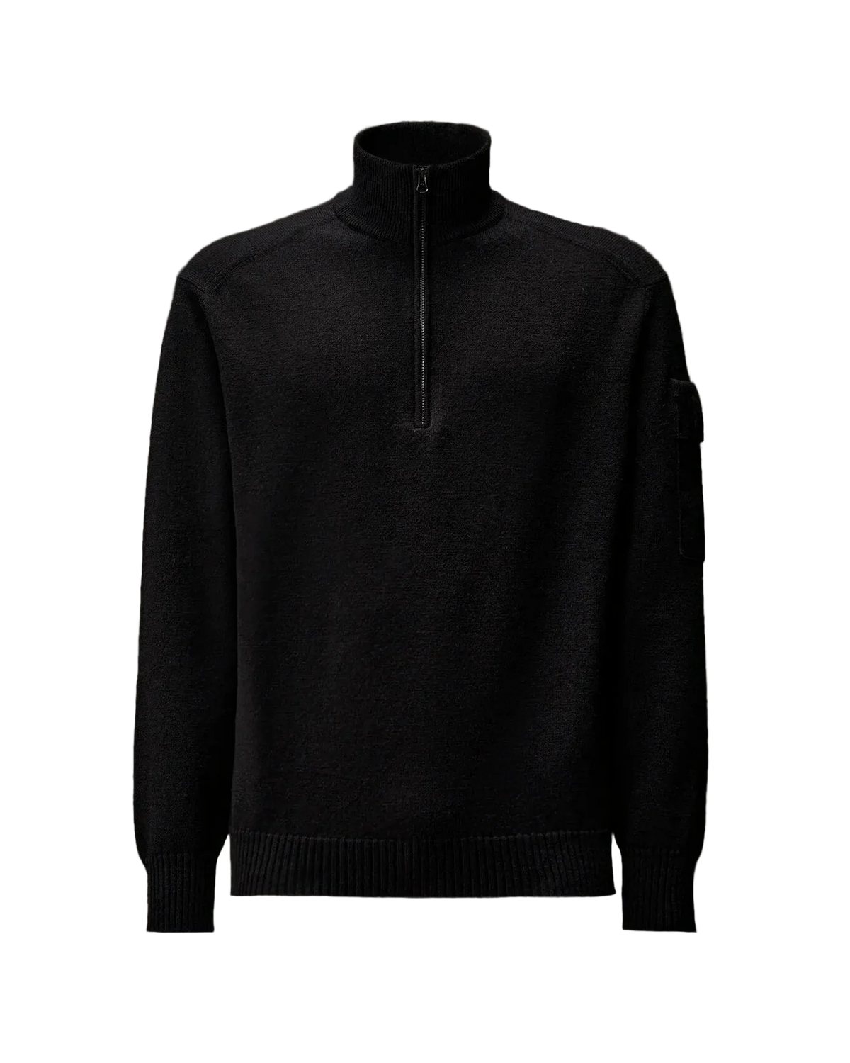 C.P. COMPANY - Metropolis Series Extrafine Merino Wool Half Zip Sweater Black