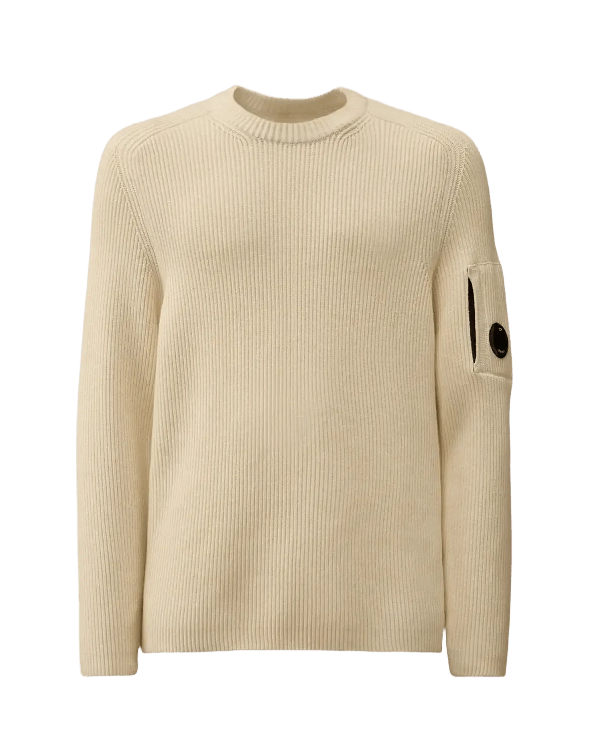 C.P. COMPANY - Sweater col rond Nervuré Beige