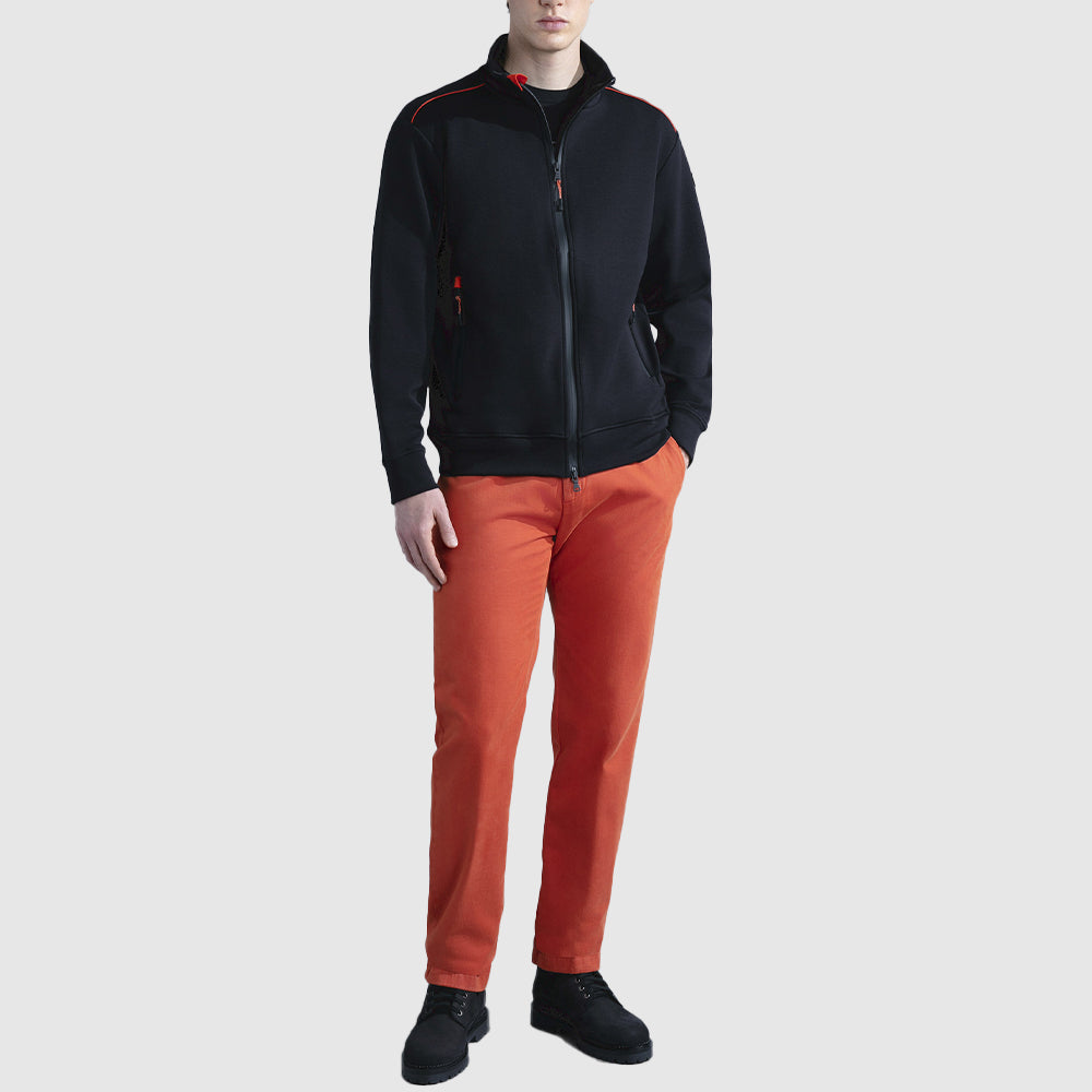 SWEAT-SHIRT EN COTON À GLISSIÈRE AVEC DÉTAILS CONTRASTANTS