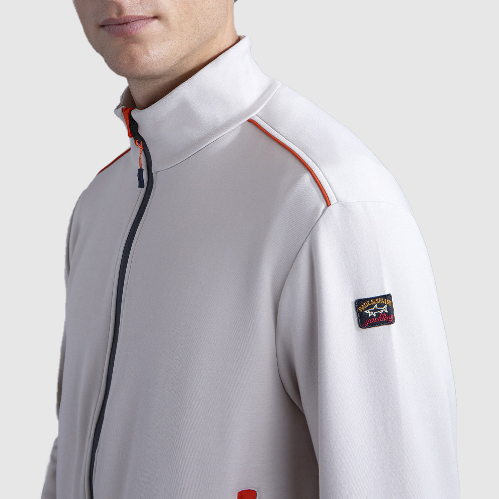 SWEAT-SHIRT EN COTON À GLISSIÈRE AVEC DÉTAILS CONTRASTANTS