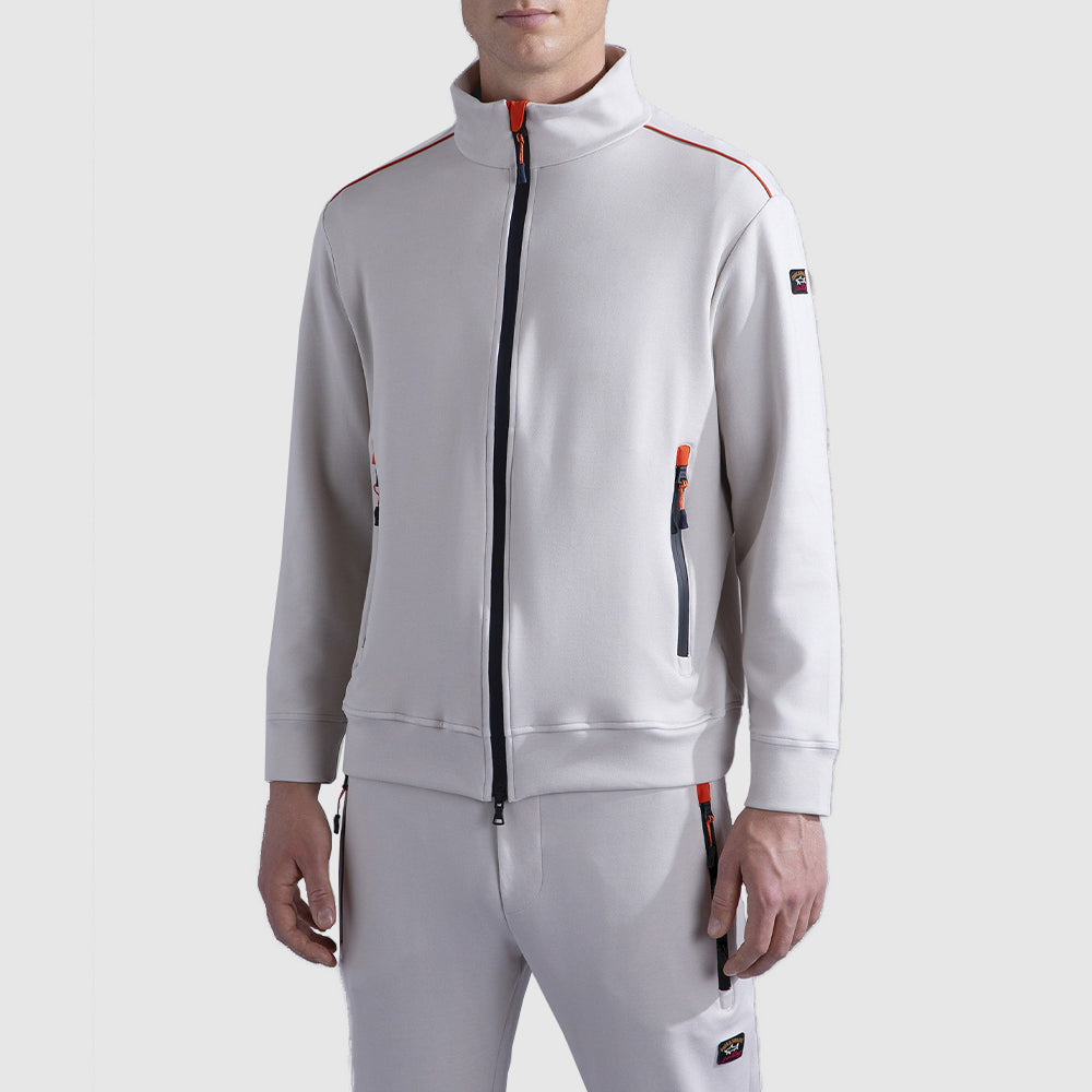 SWEAT-SHIRT EN COTON À GLISSIÈRE AVEC DÉTAILS CONTRASTANTS