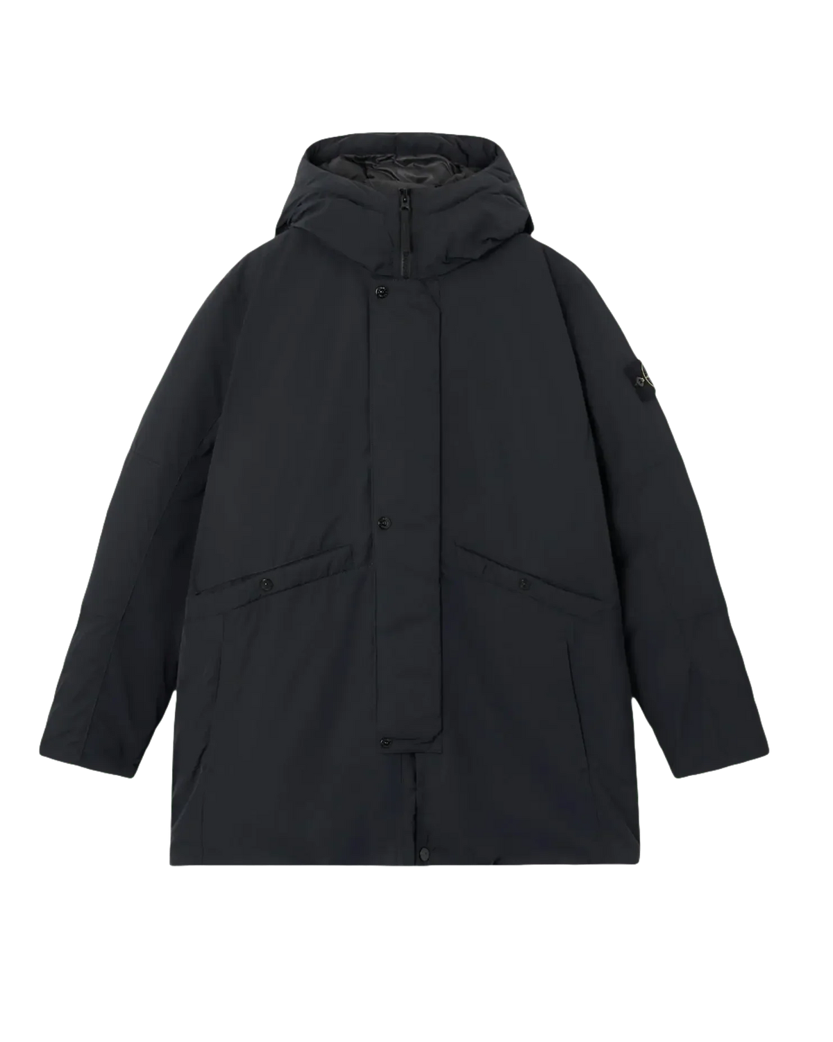 STONE ISLAND - Parka en duvet à capuche Micro Twill Noir