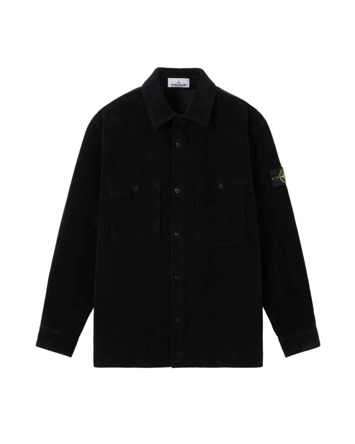 STONE ISLAND - Surchemise 1200012 ORGANIC COTTON CORDUROY 800 Noir