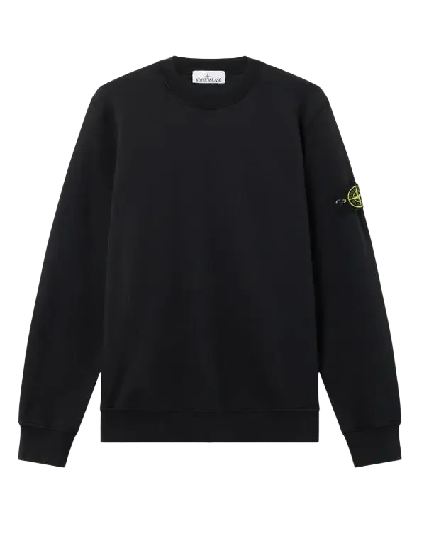 STONE ISLAND - Sweat-shirt ras-du-cou coupe regular Noir